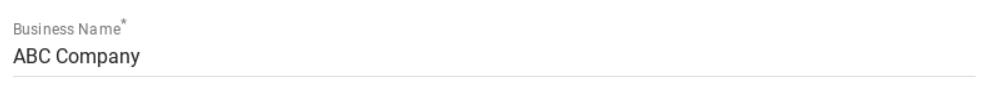 filling in business name field in the General Settings