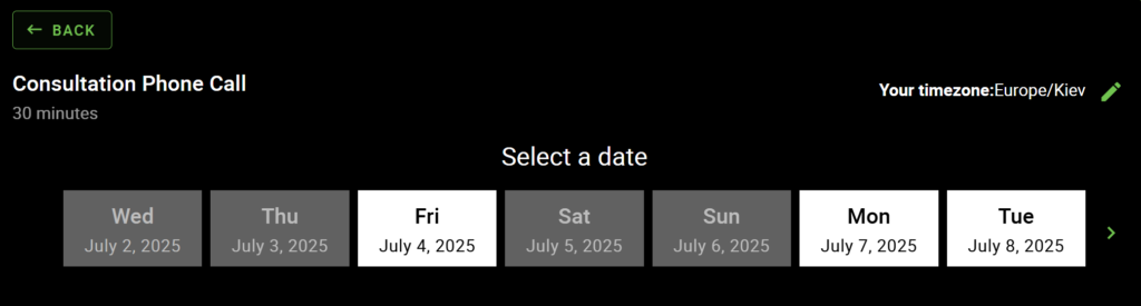 Background color modified to display in the background of the booking calendar.