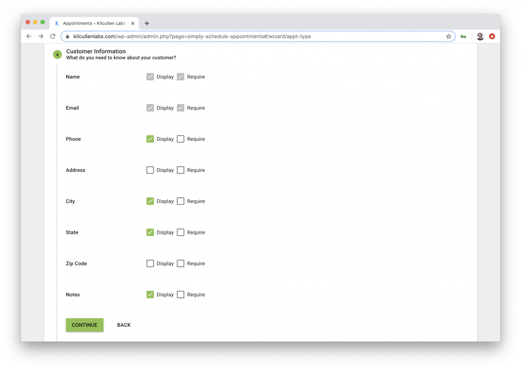 Setting Up Customer Information