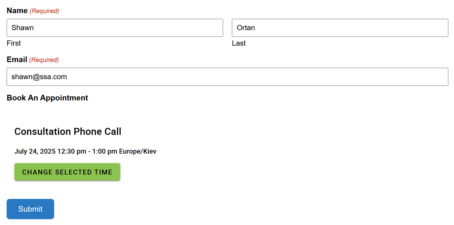 Gravity Forms Appointment Field - Simply Schedule Appointments