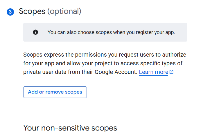 Add or remove scope option selection from the screen.