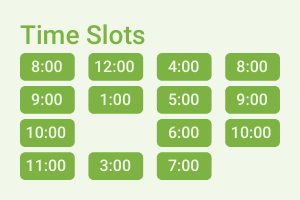 Infographic depicting guides for formatting date and time slots