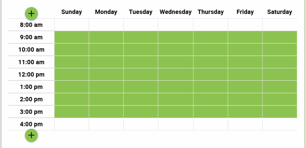 Selecting a generalized availability in the appointment type settings