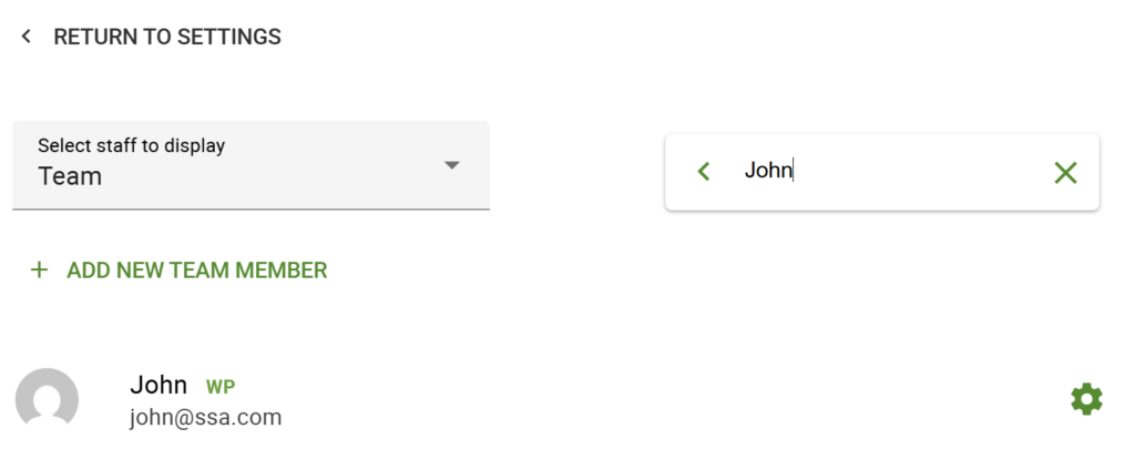 Searching team members