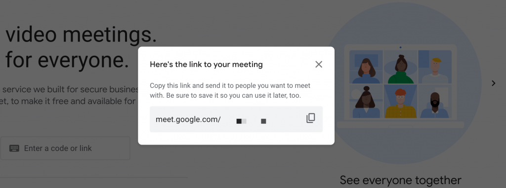 A Google Meet URL.