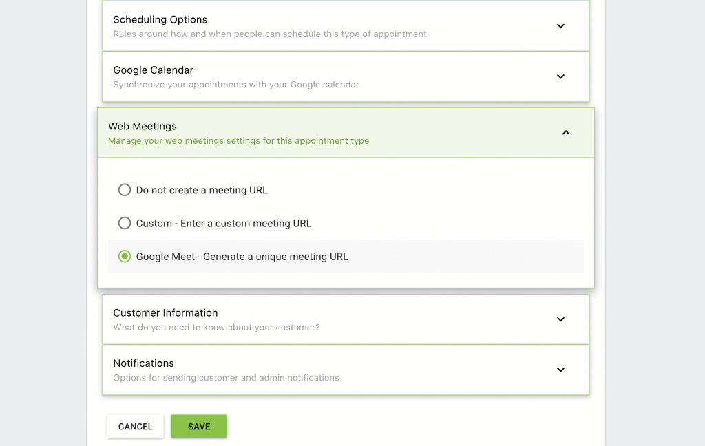 Setting a Web Meeting in Simply Schedule Appointments.