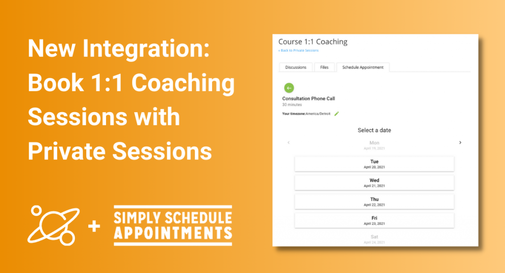 simply schedule appointments now integrates with private sessions for learndash
