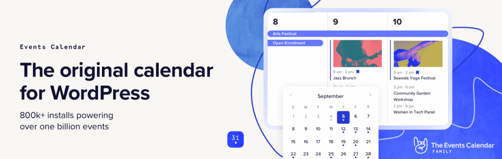 The Events Calendar plugin.