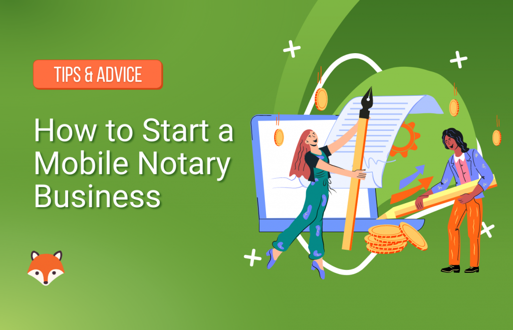 featured image for how to start a mobile notary business, woman holding pen and man holding pencil about to sign a document