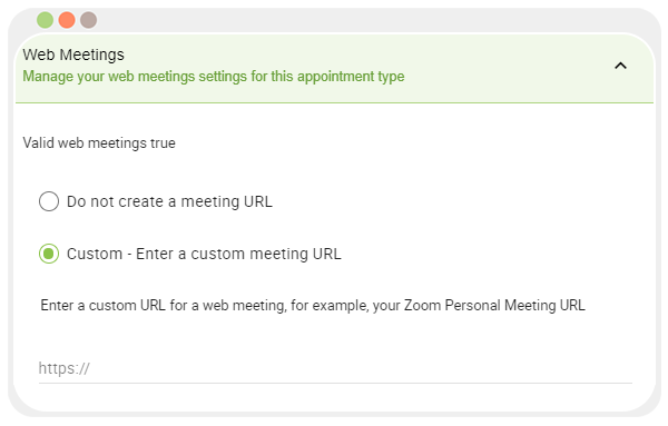 Screenshot of the Web Meeting feature 