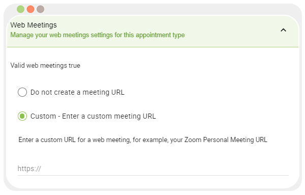 Screenshot of the Web Meeting feature 