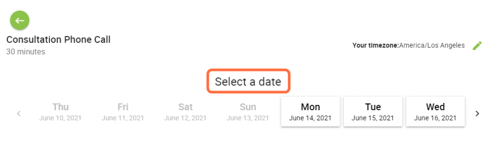 Screenshot depicting the original translation, "Select a date".