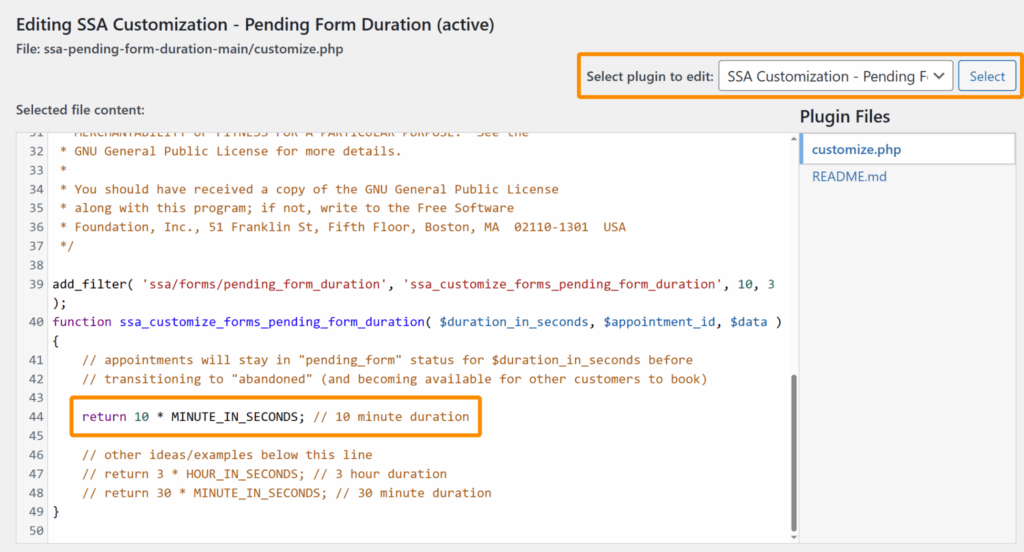 Pending File Form Adjust Pending Form Submission Duration - Simply Schedule Appointments