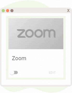Zoom toggled on and off