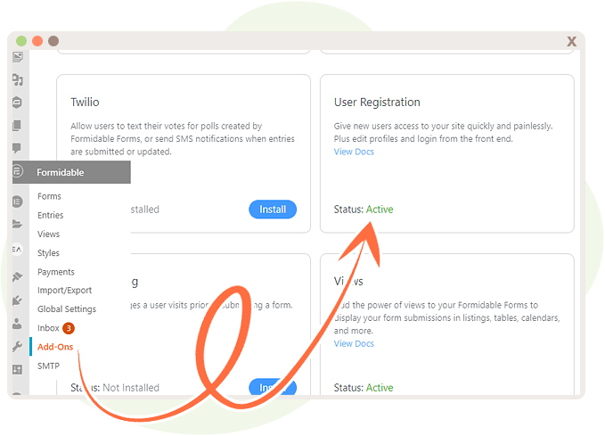 Add-Ons leads to User Registration