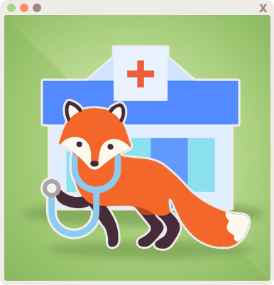 Foxy is ready to check in patients and provide health checkups!