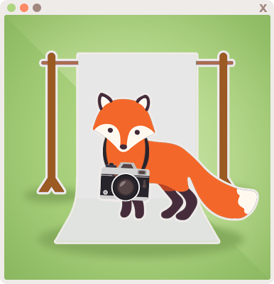 Foxy ready to take photos for clients!