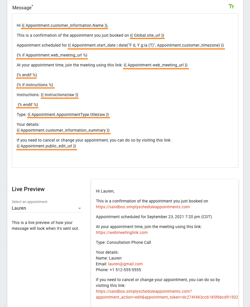 Screenshot depicting twigs used in a notification, error-free.