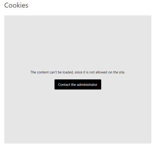 The content can't be loaded, since it is not allowed on the site. Contact the administrator