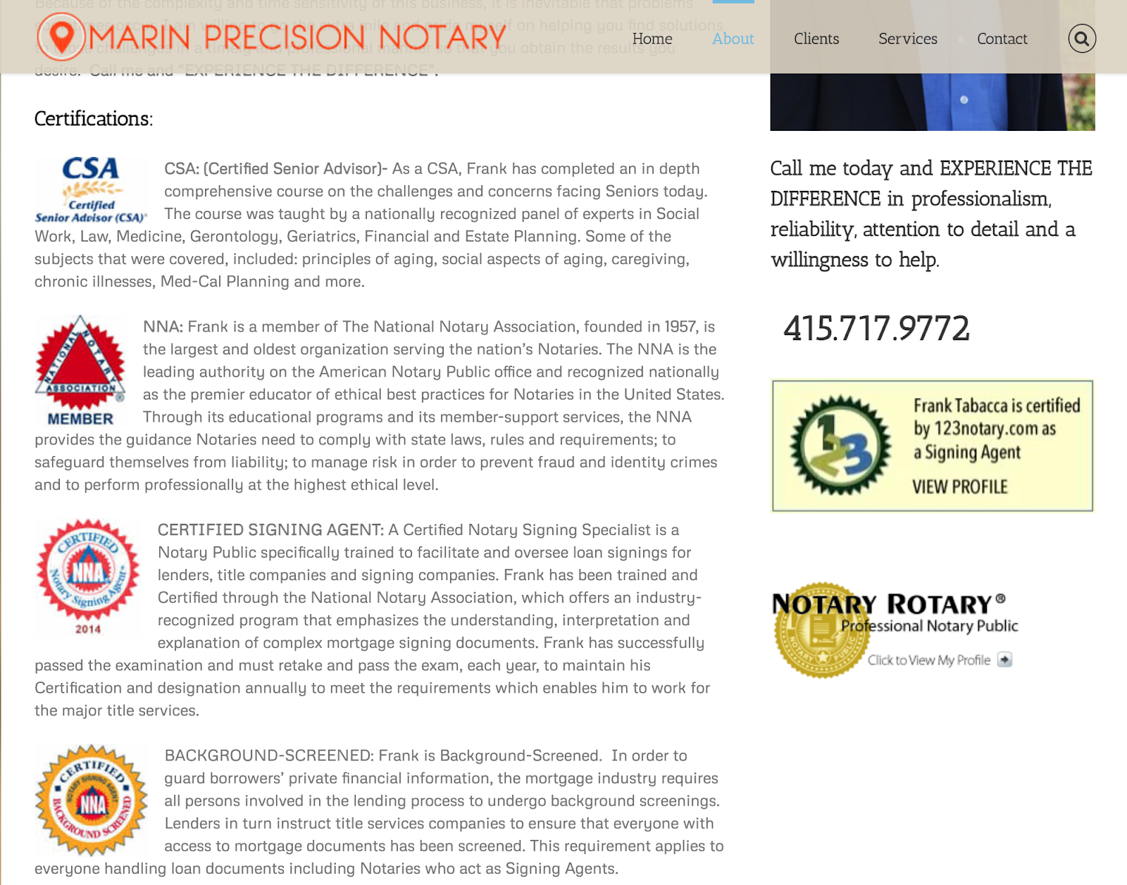 Include you notary certifications