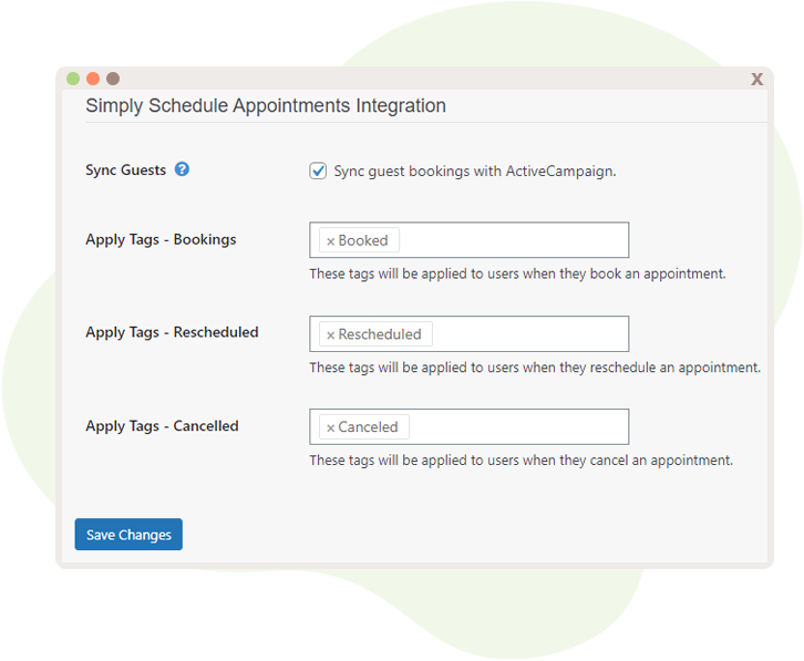 Assign tags/lists to booking statuses