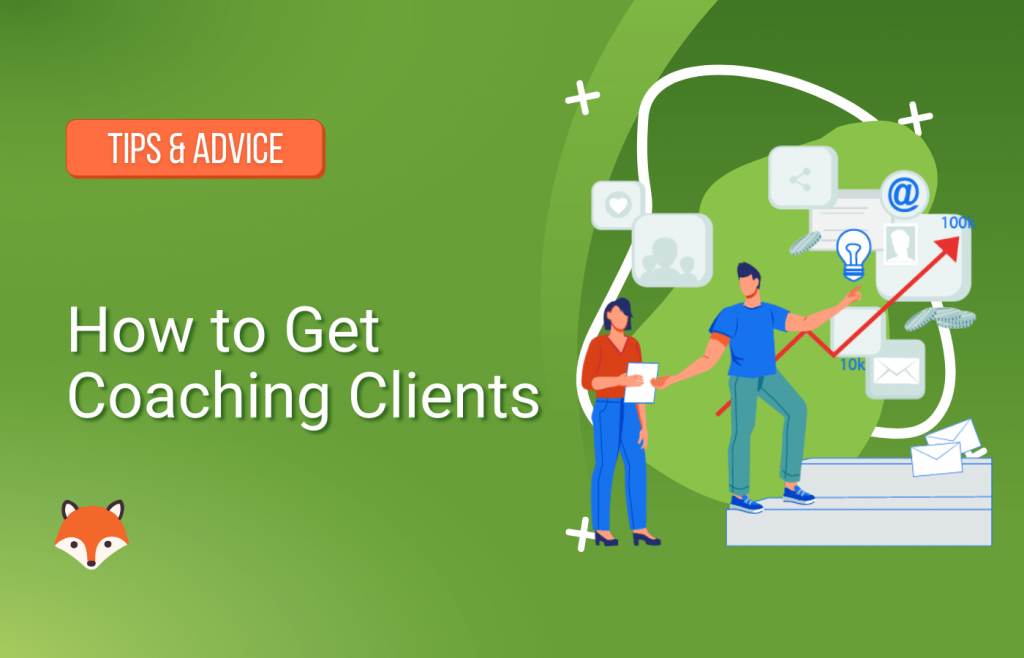 featured image for "how to get coaching clients" blog post, coach and student high-fiving
