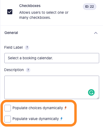 Checkboxes field options in Gravity Forms with Gravity Wiz to allow user to populate choices or values dynamically.