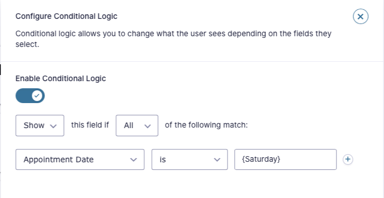 Configuring Conditional Logic in Gravity Forms.