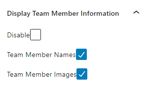 Displaying information about the Team Member names and images assigned to the appointment in the upcoming appointments module block editor.