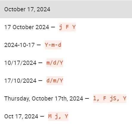 Using the date format dropdown in the General Settings