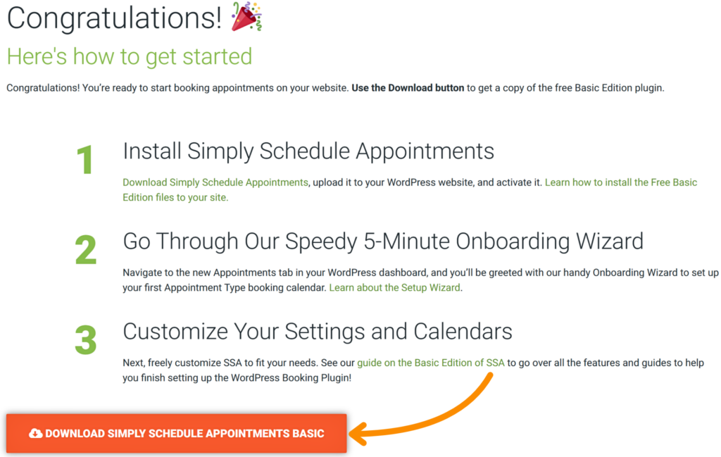 Download Simply Schedule Appointments Basic to install the free edition.