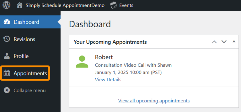 View Appointments Html Searching, Filtering, and Viewing Bookings - Simply Schedule Appointments
