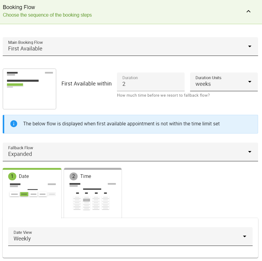 First Available booking flow.