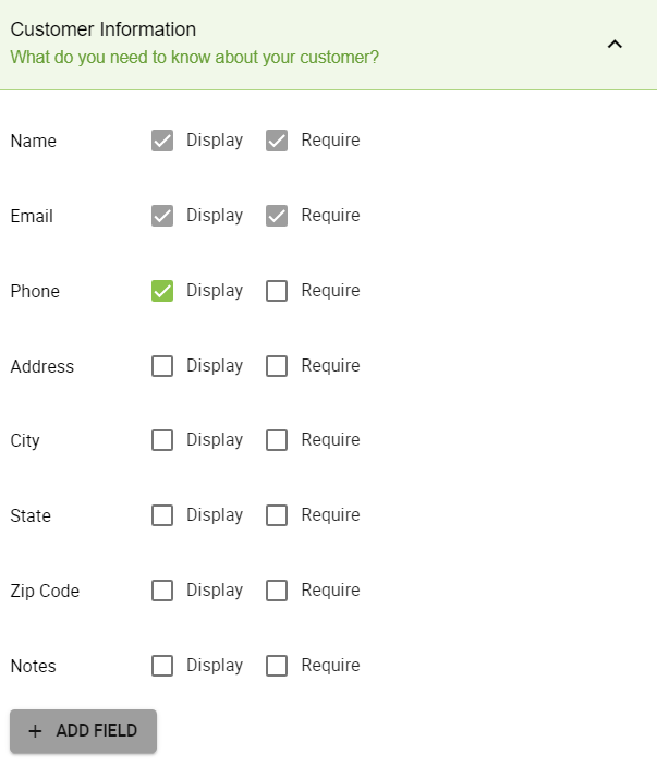 Customer Information fields in basic/free edition.