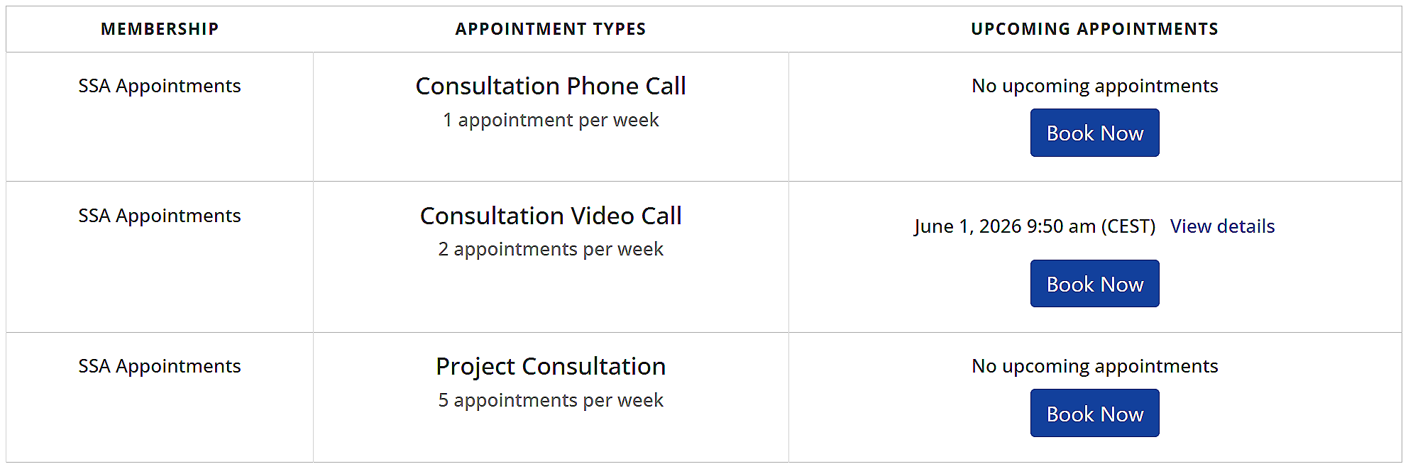 Appointments Table Sql Appointments Tab for Member Dashboards - Simply Schedule Appointments